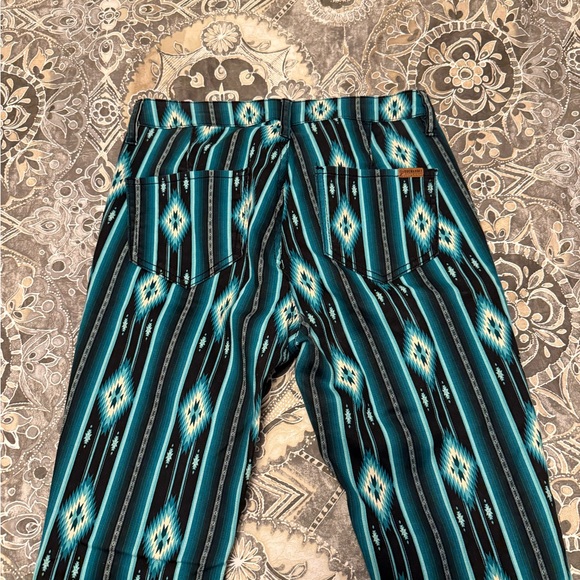 Rock and Roll Patterned Pants in Teal and Black - Picture 6 of 6